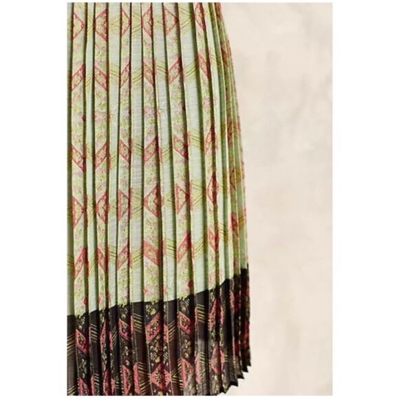 Anthropologie Lavand Minted Meadow Dress Pleated Semi Sheer Fairy Cottage Sz 4 - Picture 12 of 15